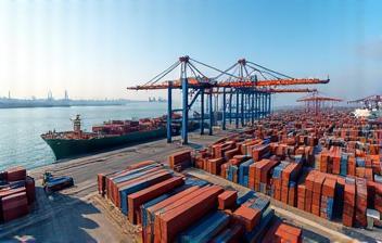 Image of container terminal at a port.